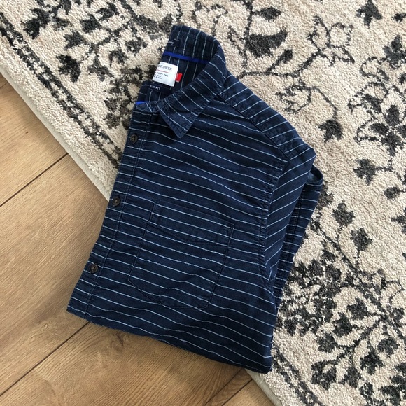 DENIM & FLOWER slim fit button down stripe shirt L - Picture 2 of 10